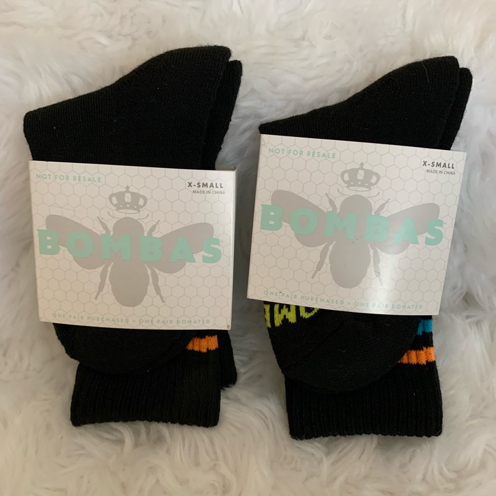 BOMBAS (2) XS 88% poly 8% cotton 4% elastane anti microbial socks NWT